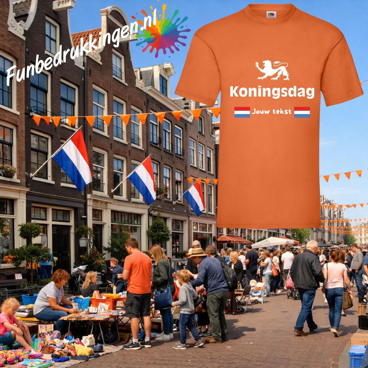Vier Koningsdag in stijl – jouw shirt, jouw tekst!